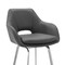 Armen Living Aura Gray Faux Leather and Brushed Stainless Steel Swivel 30" Bar Stool LCAUBABSGR30 - alternate 5